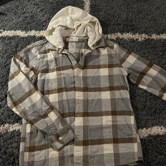 Hollister hooded flannel shirt Clearance
